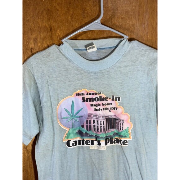 RARE Youth International Party YIP 1977 Washington DC‎ Smoke-In Hippie Shirt L - Picture 2 of 11